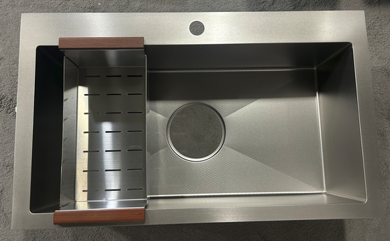 Honey Comb Embossed Steel 304 Sink 185 Big Drain Hold For Korean Market Thick top