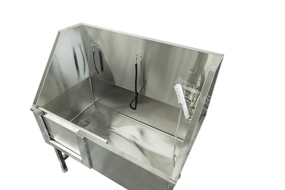 50'’Professional Stainless Steel Dog Grooming Tub Bathing Station Removable Door Back Panel facotry derict