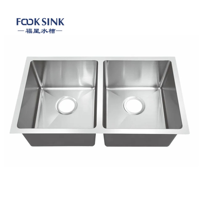 สินค้ายอดนิยม Undermount Double Sinks อ่างล้างจานแฮนด์เมดสแตนเลส