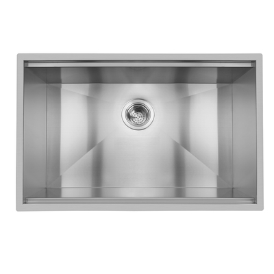 FOOK SINK Handmade Underment 304 Stainless Steel Signle Bowl Kitchen Sink with Ledge