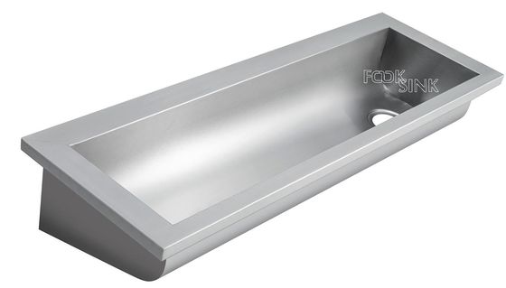 การค้าติดผนังแขวน Single Wash Trough Basin Utility สแตนเลส 304 สําหรับฟาร์มโรงงานอาหารและสวนสัตว์