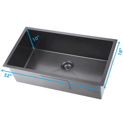 Large 32inch SS304 Stainless Steel Utility Sink for kitchen 16/18Gauge Single Bowl Handmade undermount sinks basin Modern rose gold black Workstation Kitchen Sinks